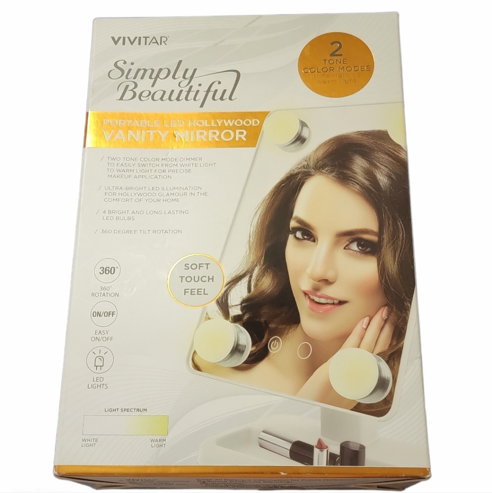 VIVITAR Simply Beautiful Portable Hollywood Vanity Mirror
